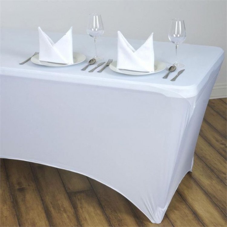 White 8ft Spandex table covers