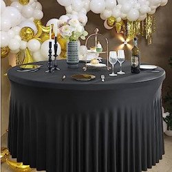 5 ft Black Stretch Spandex Table Covers