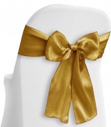 Gold Ribbon Tie Back Sash