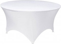 5ft White Spandex Round Table Covers