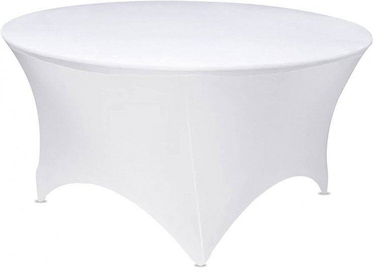 5ft White Spandex Round Table Covers