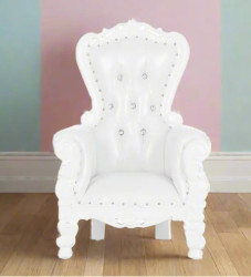 Kids White Throne Chair