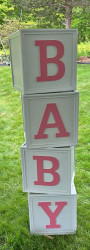 White & Pink Baby blocks
