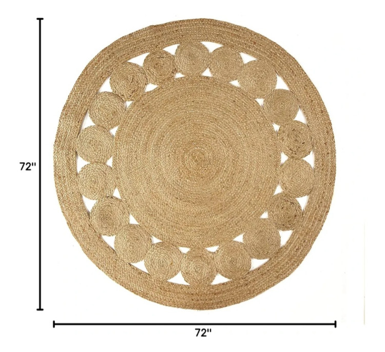 6ft Round boho area Rug
